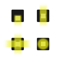 По направлению свечения